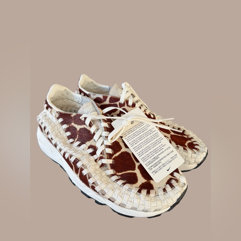Nike Air Footscape Woven 'Cow Print' FB1959-100 Sail Black Size 9 women’s